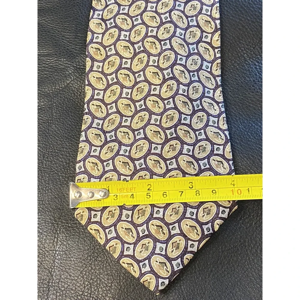Calvin Klein,100% Silk,Men's Neck Tie,USA Made Multicolor Oval Geometric